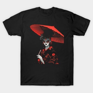 Geisha | Grim Reaper Geisha Skull | Cool Retro Japanese Aesthetic #15 T-Shirt